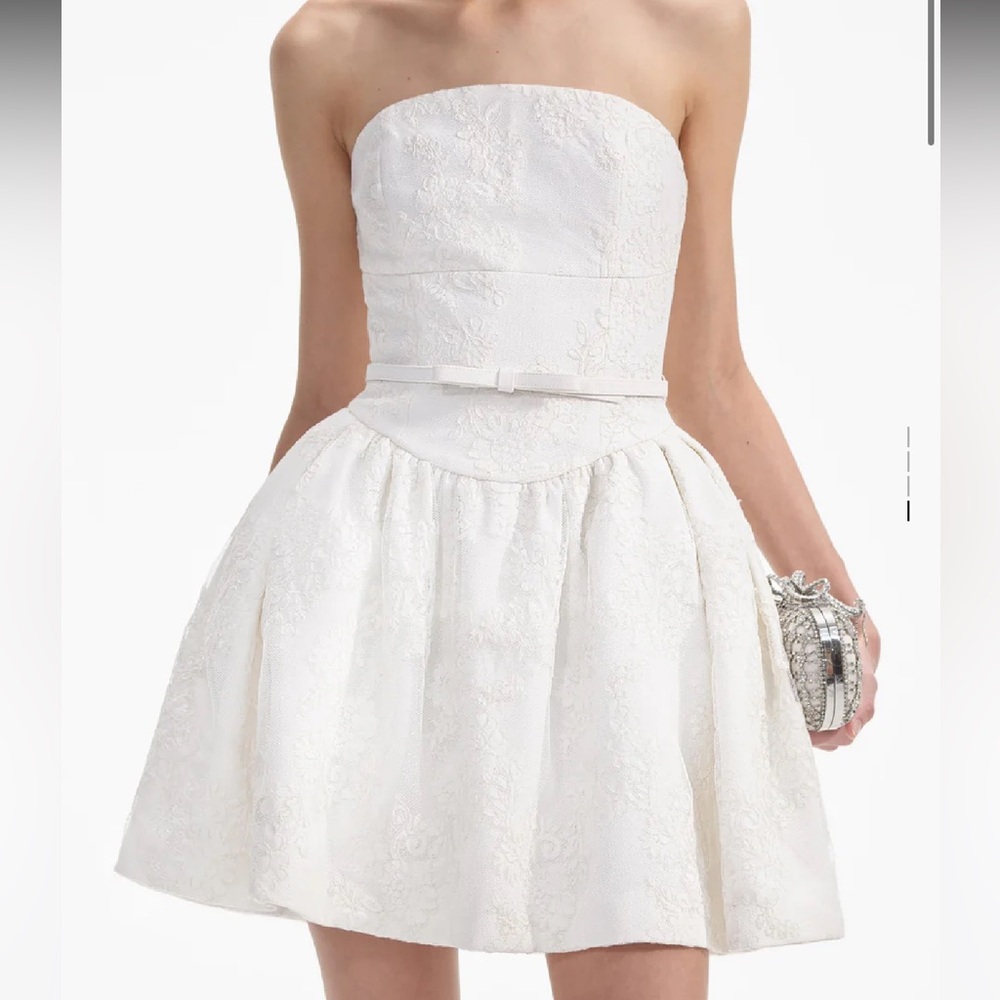 Cream Lace Bandeau Mini Dress